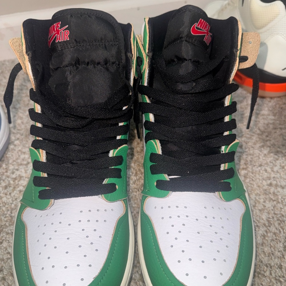 Nike Air High-Top Sneakers in Green, White, and Black